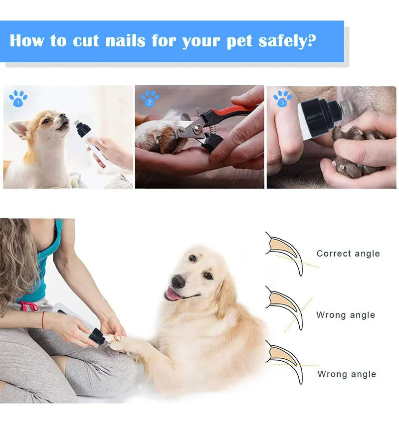 Rechargeable Pet Nail Grinder – USB Electric Clipper for Dogs & Cats