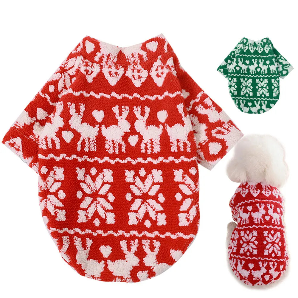 Soft Fleece Christmas Dog Clothes for Small Dogs Cats Puppy Costume
