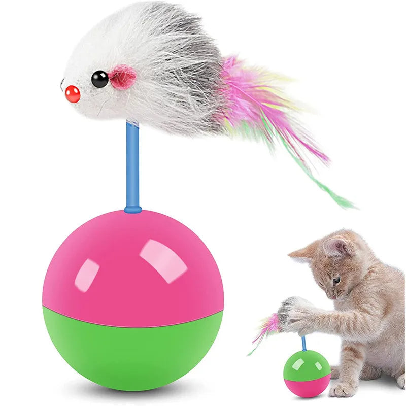 New Cat Toy Set – Self-Balancing Mouse Teaser for Cats