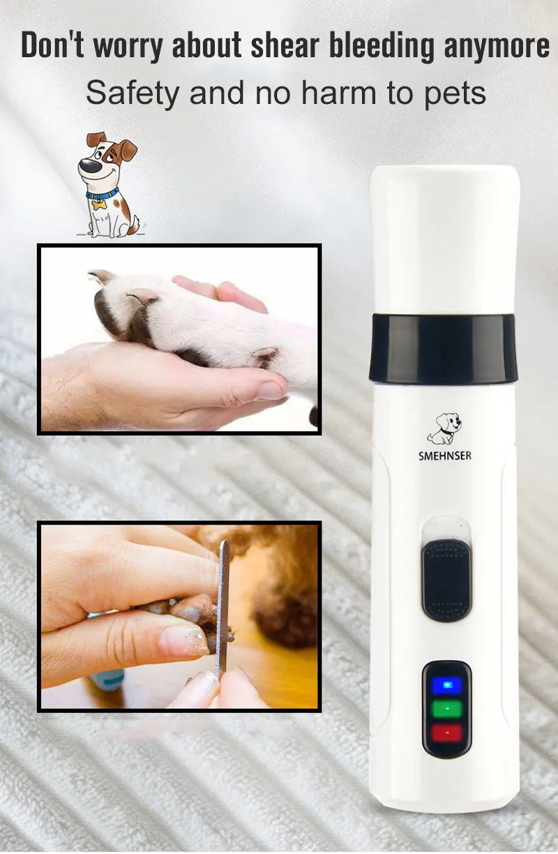 Rechargeable Pet Nail Grinder – USB Electric Clipper for Dogs & Cats