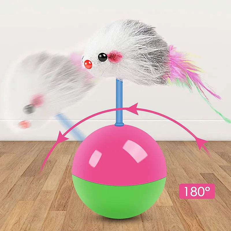 New Cat Toy Set – Self-Balancing Mouse Teaser for Cats