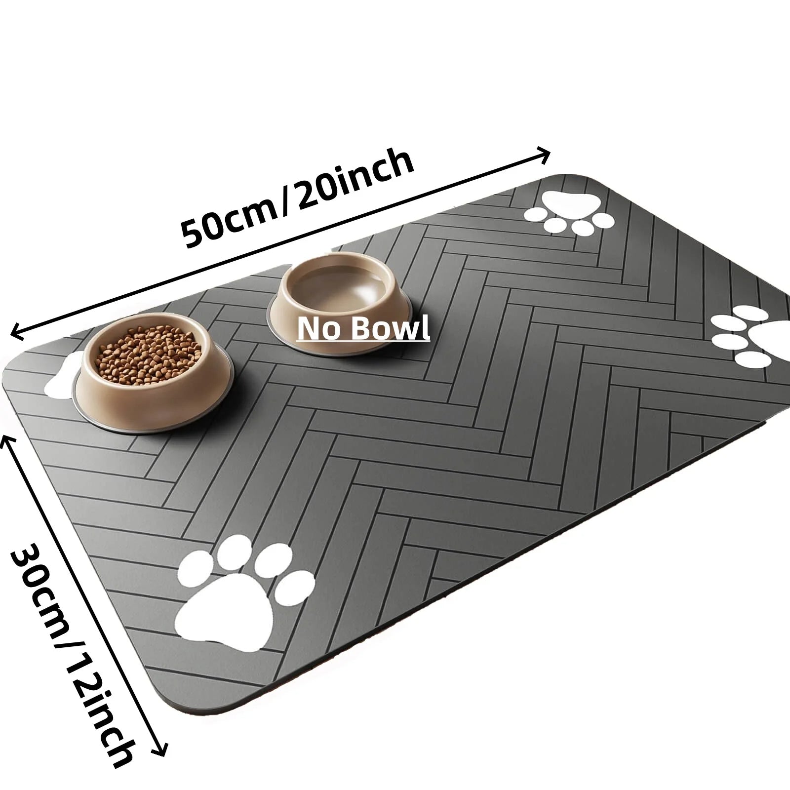 Pet Feeding Mat, Absorbent Placemat for Food & Water Bowls with Waterproof Rubber Backing