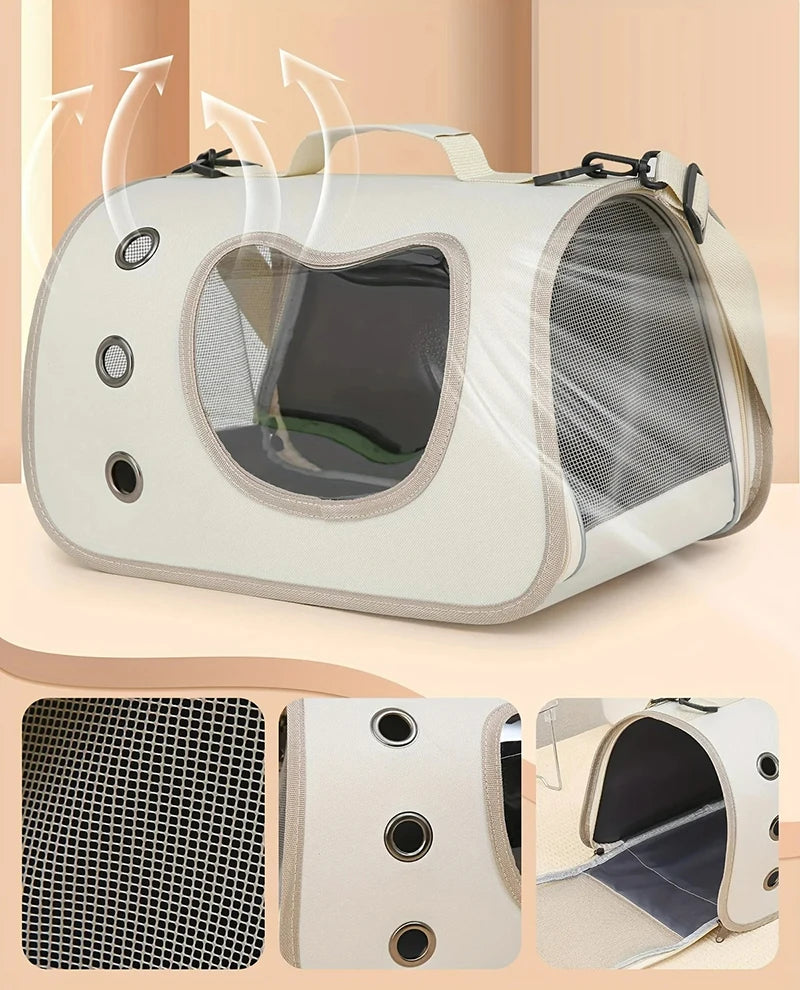 Portable Foldable Pet Carrier Bag for Small Dogs & Cats – Breathable Shoulder Travel Bag