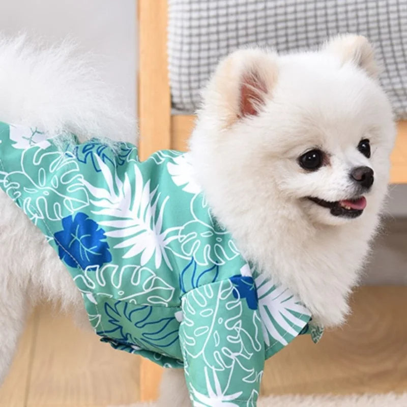 Pet Summer Shirt – Hawaiian Style Dog Clothes for Small Breeds