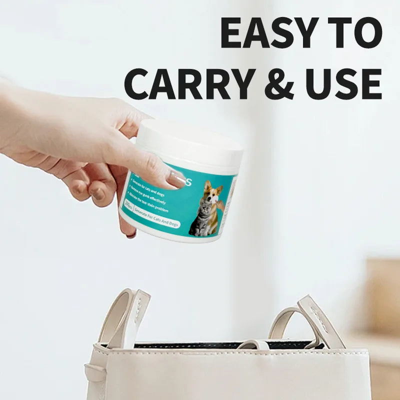 Pet Eye Wipes for Cats – Remove Tear Stains & Clean Eye Area Gently