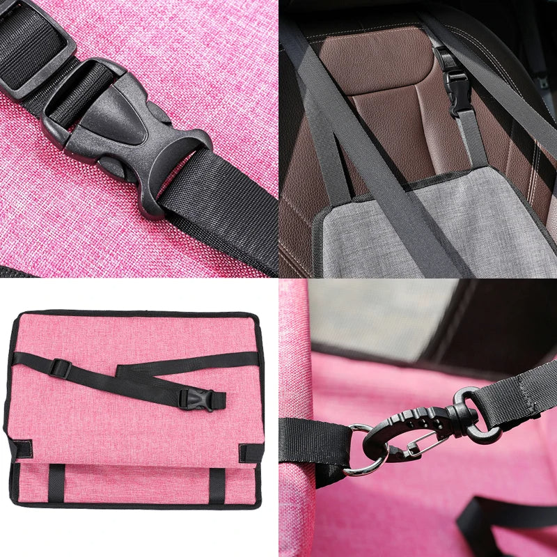 Foldable Dog Car Seat Cover Hammock - Pet Carrier Bag for Cats & Dogs