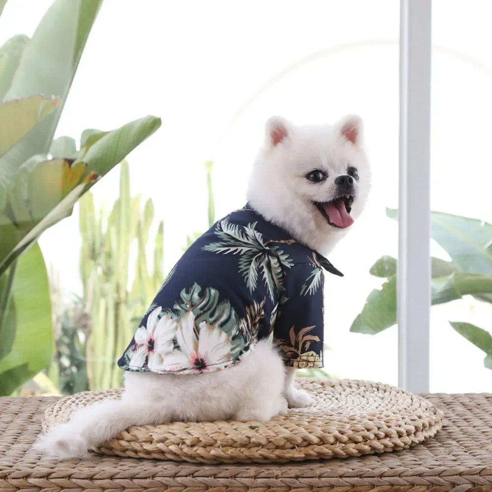 Hawaiian Dog T-Shirt – Tropical Shirt for Small Dogs & Cats
