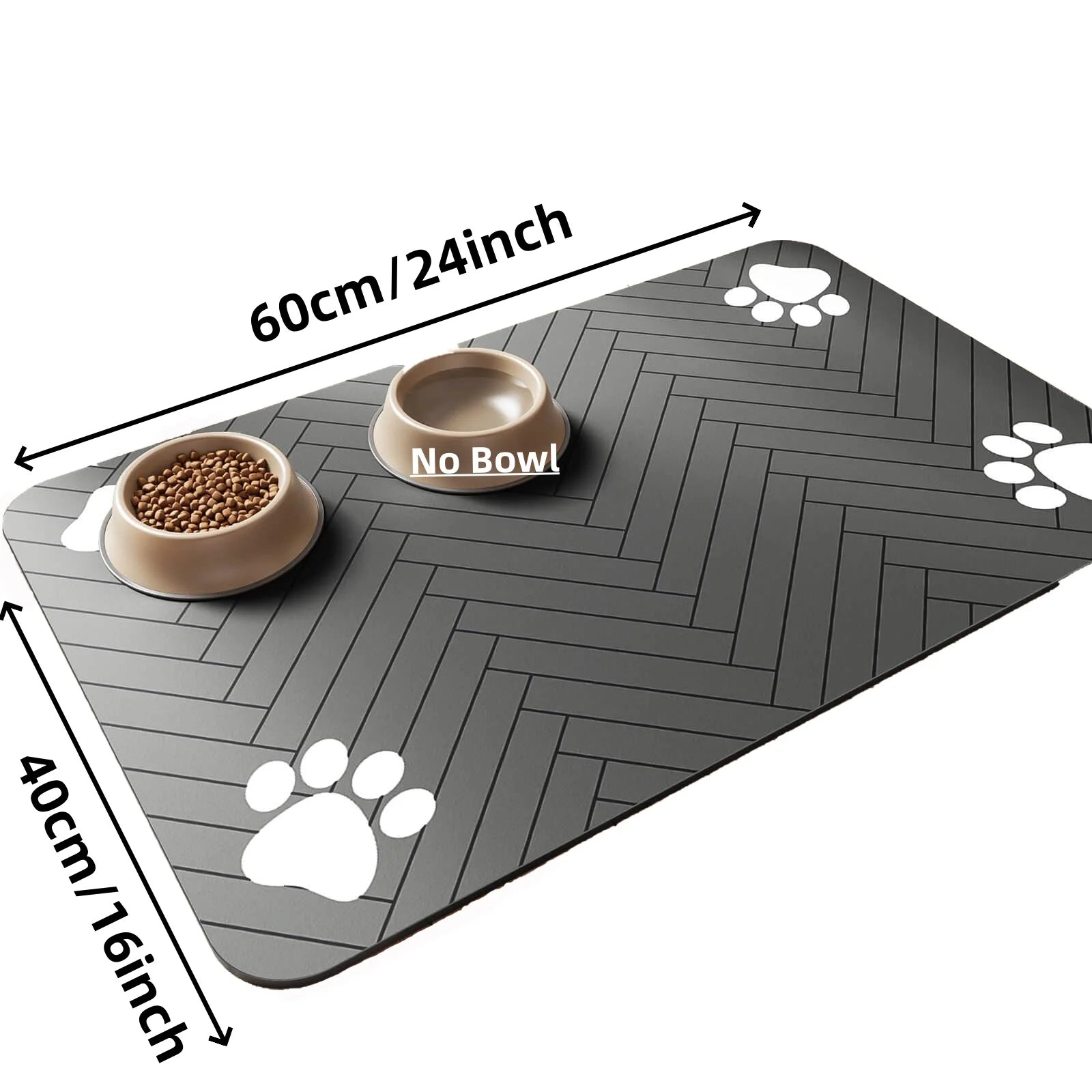 Pet Feeding Mat, Absorbent Placemat for Food & Water Bowls with Waterproof Rubber Backing