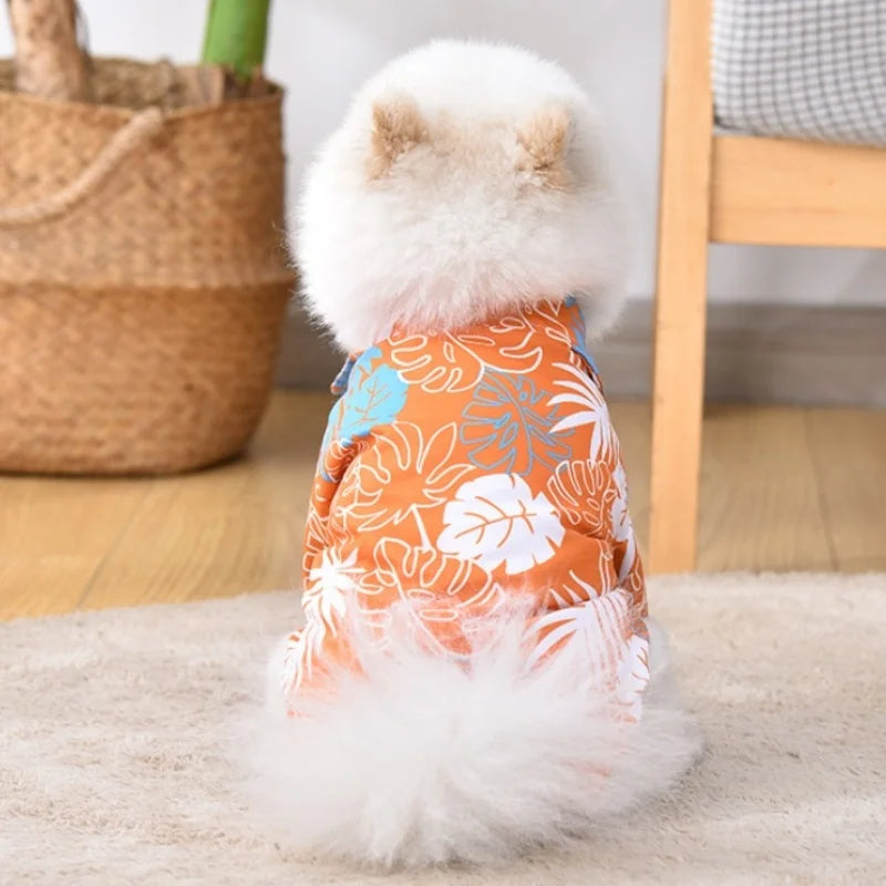 Pet Summer Shirt – Hawaiian Style Dog Clothes for Small Breeds