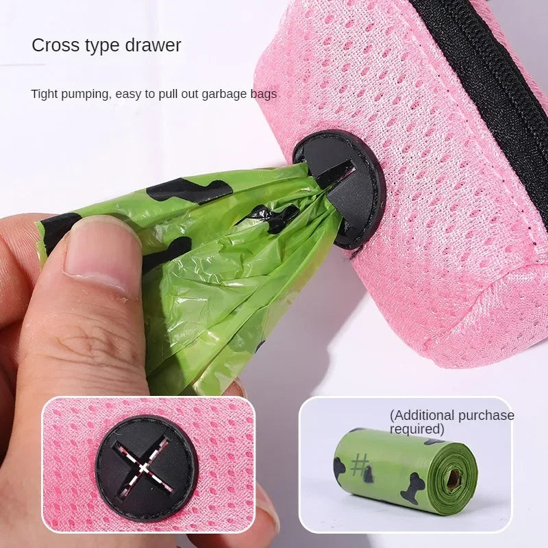 Hanging Poop Bag Holder Poop Bag Dispenser Bag Dispenser with Zipper for Dog