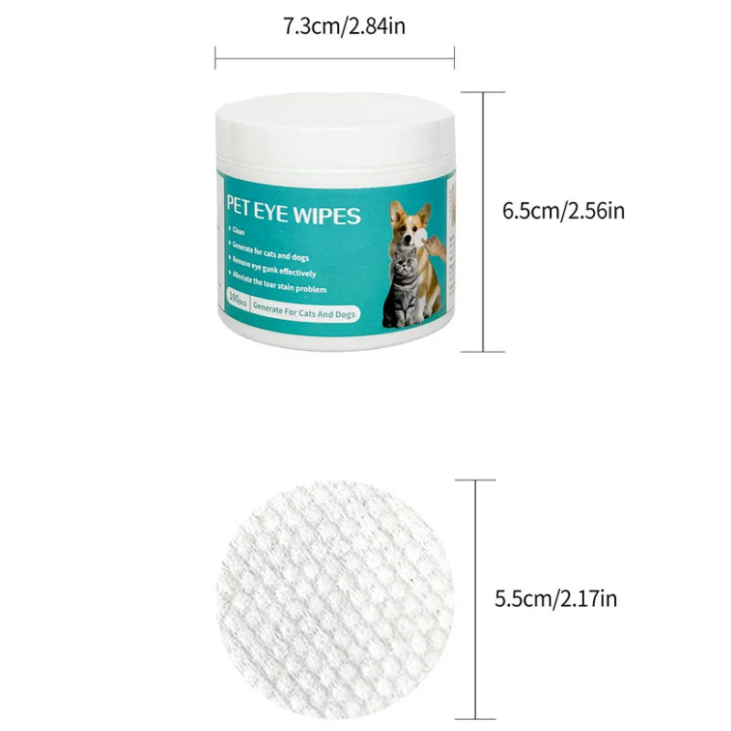 Pet Eye Wipes for Cats – Remove Tear Stains & Clean Eye Area Gently