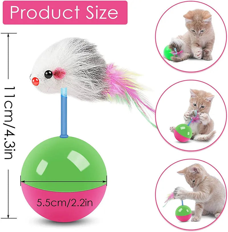 New Cat Toy Set – Self-Balancing Mouse Teaser for Cats