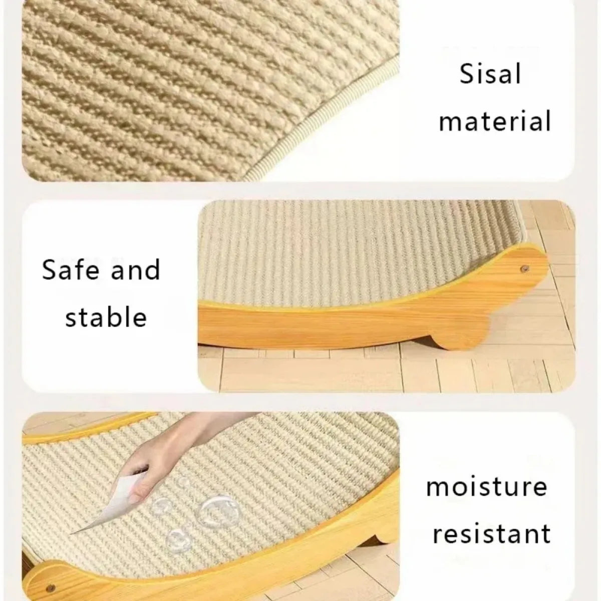 Wooden Cat Scratching Pads, Multifunctional Cats Sleeping Bed & Detachable Wear