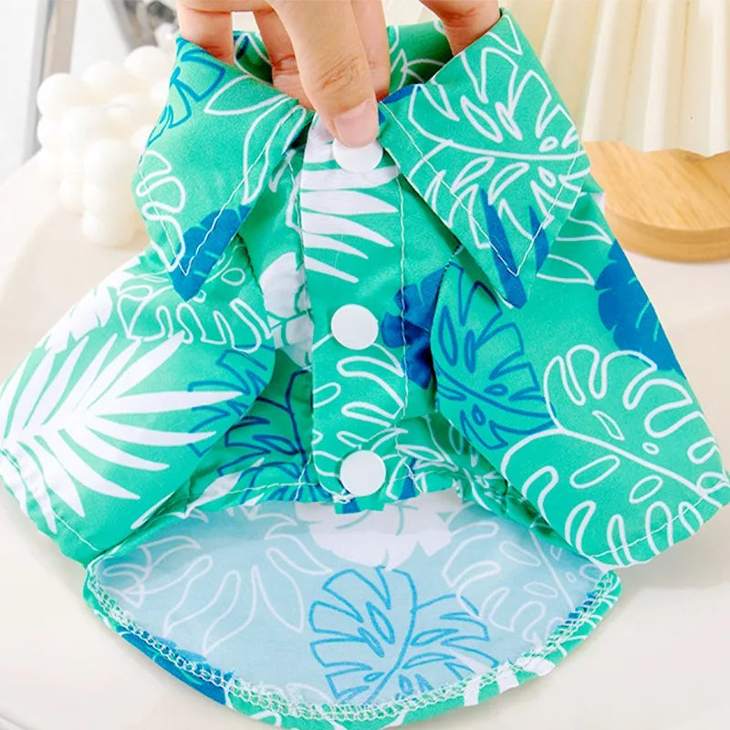 Pet Summer Shirt – Hawaiian Style Dog Clothes for Small Breeds