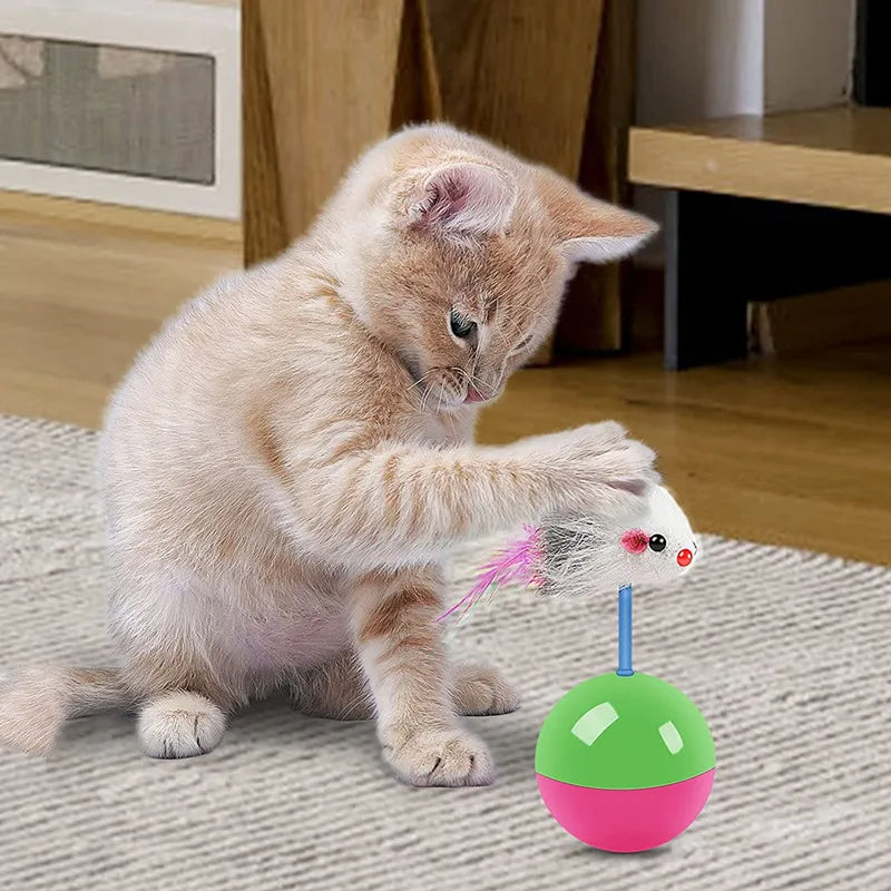 New Cat Toy Set – Self-Balancing Mouse Teaser for Cats
