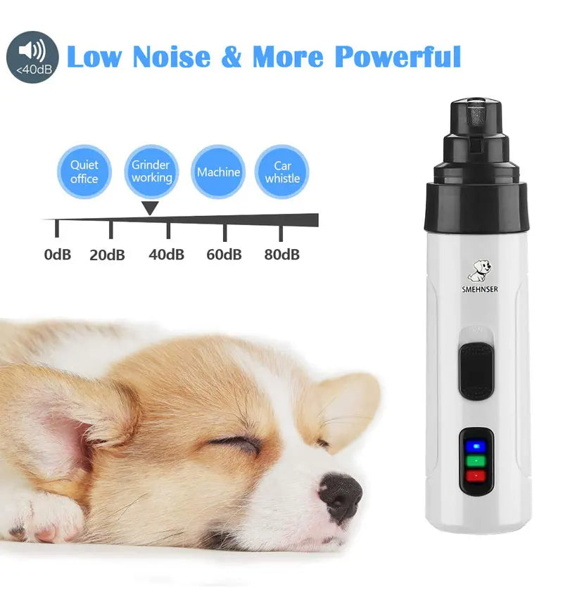 Rechargeable Pet Nail Grinder – USB Electric Clipper for Dogs & Cats