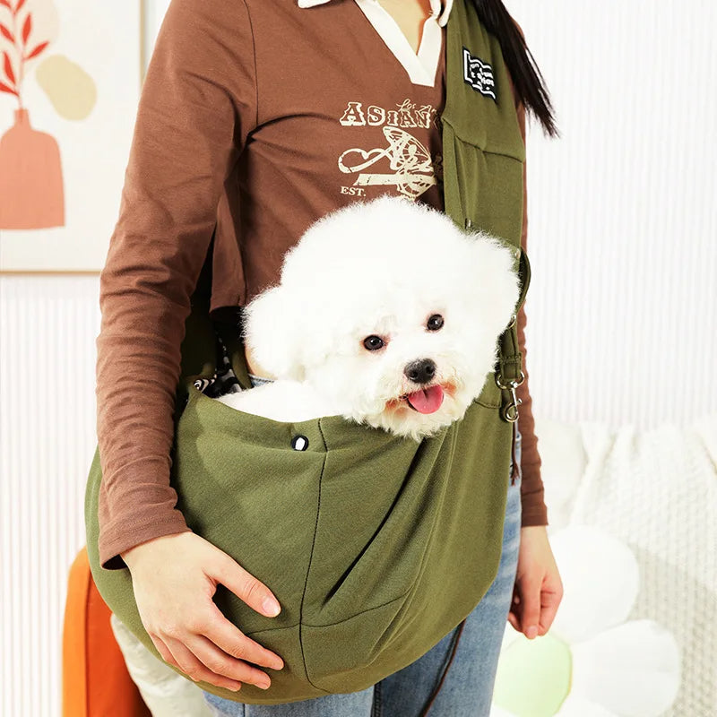 Comfortable Dog Bag, Portable Pet Crossbody Shoulder Sling Carrier for Cats & Puppies