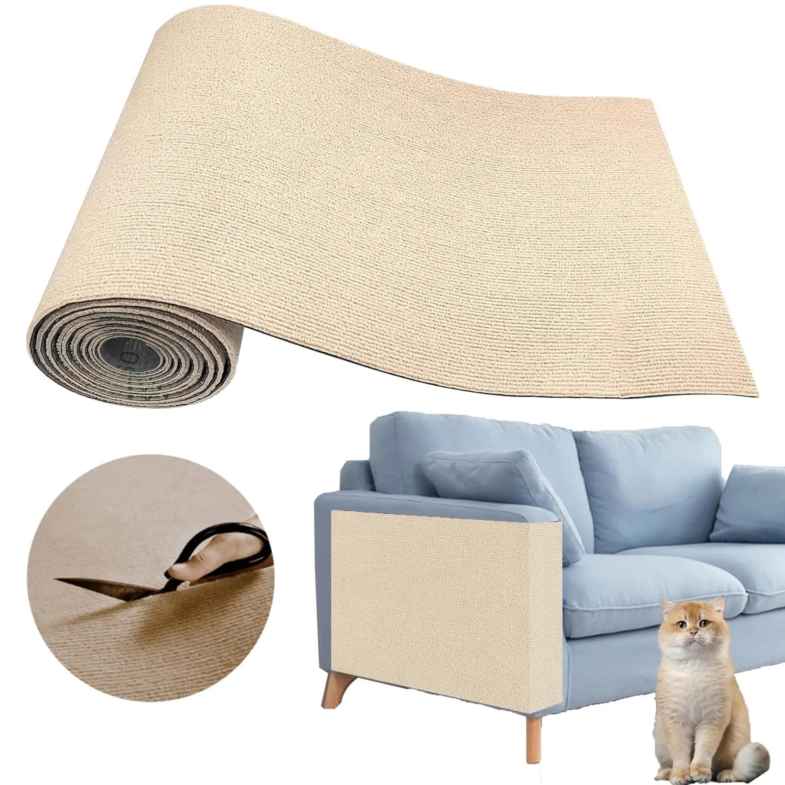 Self-Adhesive Cat Scratch Protector for Wall & Sofa – Trimmable Board