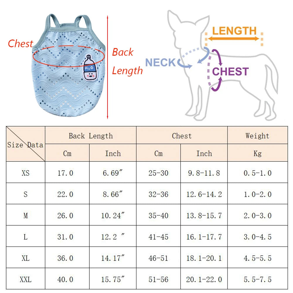 Cute Summer Mesh Pet Vest – Camisole Shirt for Small Dogs & Cats