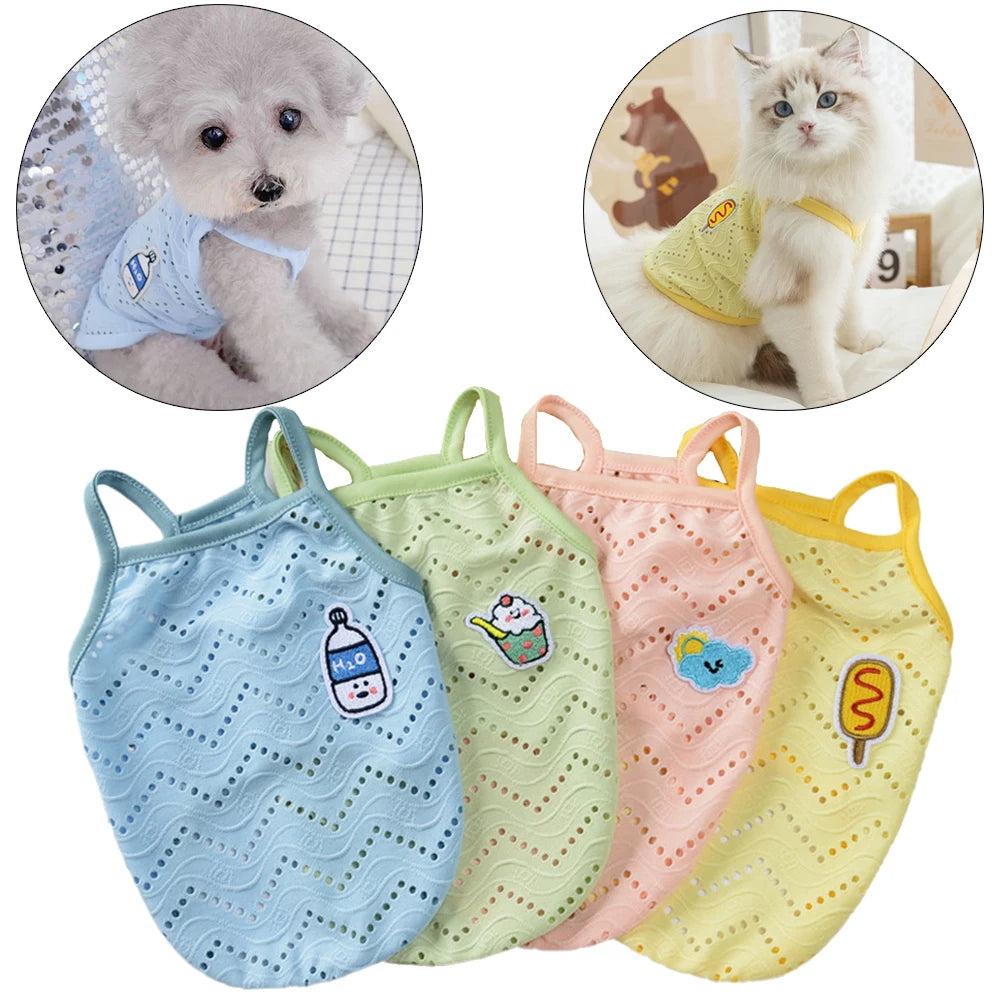 Cute Summer Mesh Pet Vest – Camisole Shirt for Small Dogs & Cats