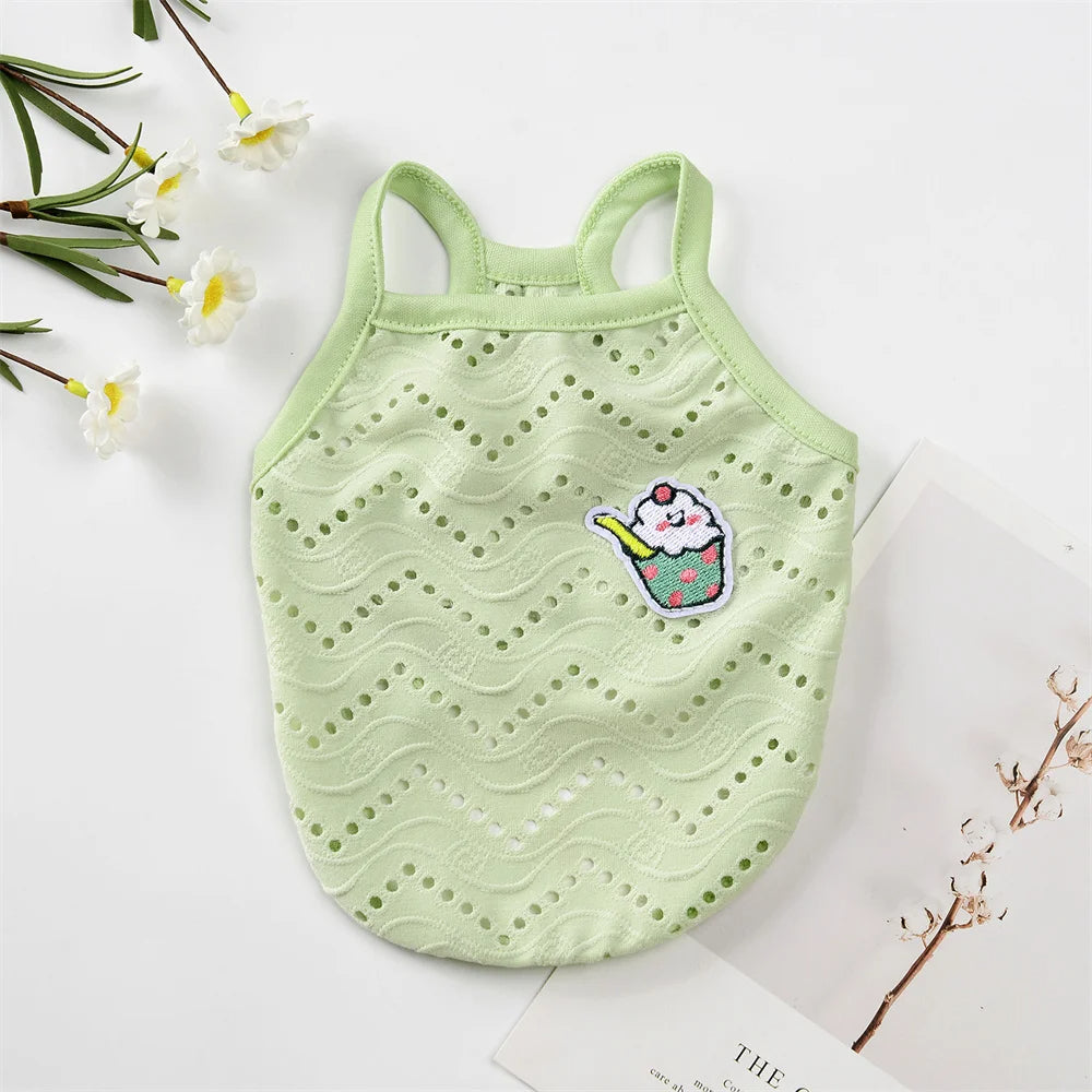 Cute Summer Mesh Pet Vest – Camisole Shirt for Small Dogs & Cats