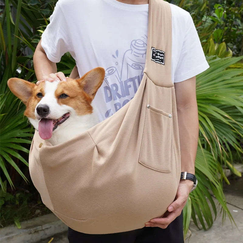 Comfortable Dog Bag, Portable Pet Crossbody Shoulder Sling Carrier for Cats & Puppies