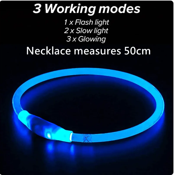 Led Dog Collar Luminous Usb size M 50cm