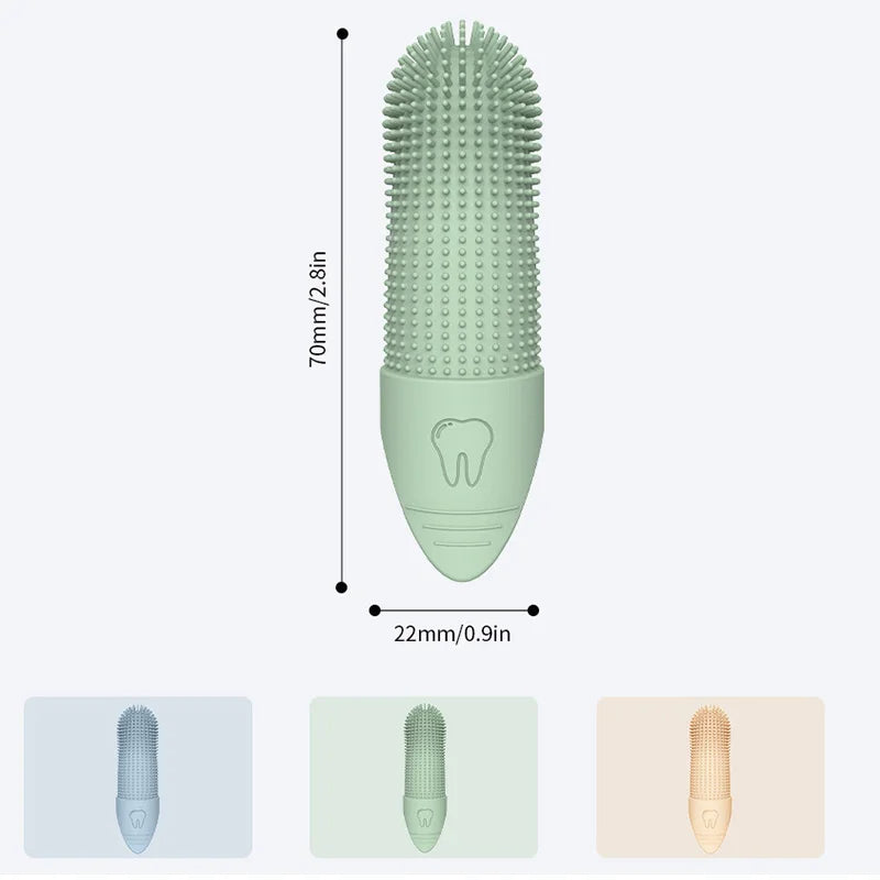360° Cleaning Dog Toothbrush, Food Grade Silicone Finger Toothbrush for Dogs & Cats Dental Health