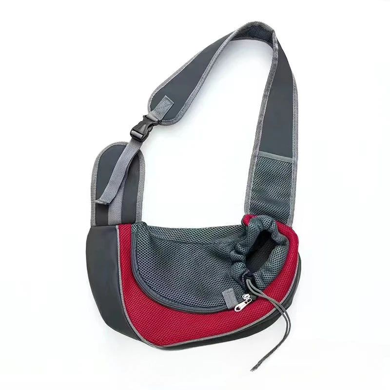 Portable Mesh Pet Front Backpack - Breathable Dog Shoulder Carrier for Travel