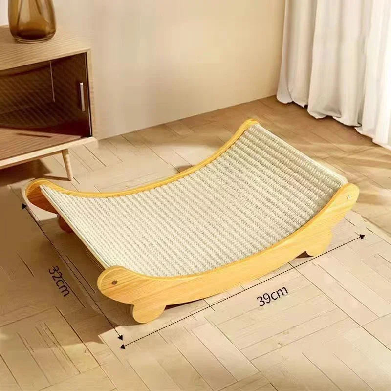 Wooden Cat Scratching Pads, Multifunctional Cats Sleeping Bed & Detachable Wear