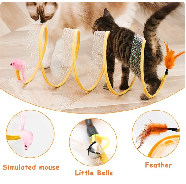 Cats Tunnel Spring Toy Mouse