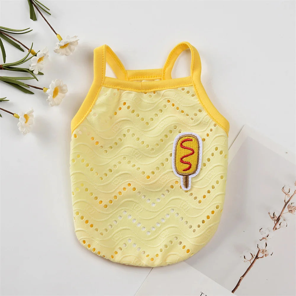 Cute Summer Mesh Pet Vest – Camisole Shirt for Small Dogs & Cats